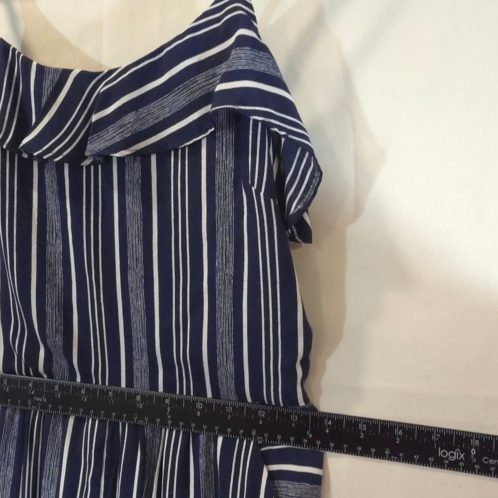 LOFT Navy and White Striped Spaghetti Strap Romper - Picture 7 of 10